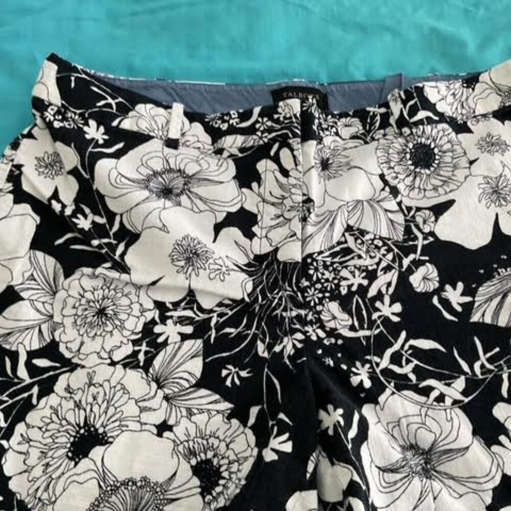 Talbots Black and White flowered Shorts